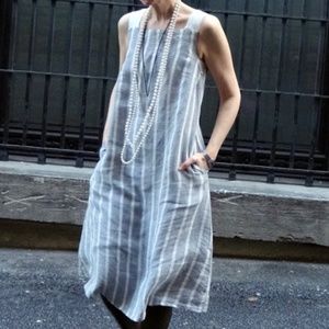 Grizas white and grey striped dress